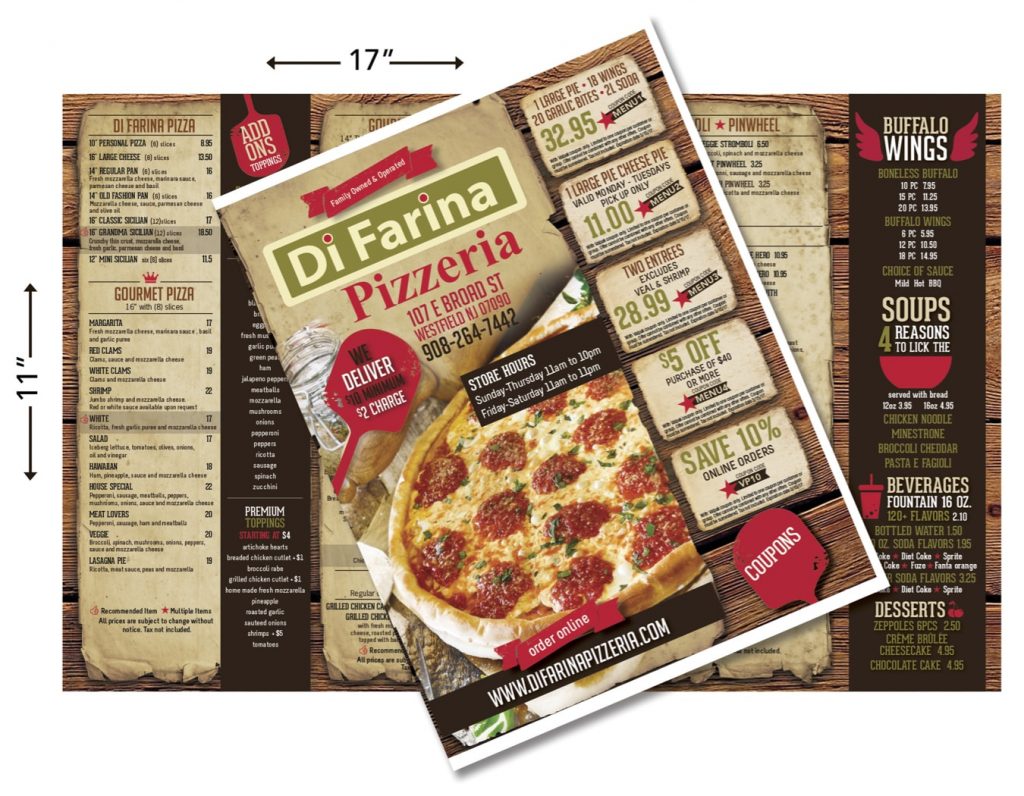 Large Print Formats - Di Farina Menu